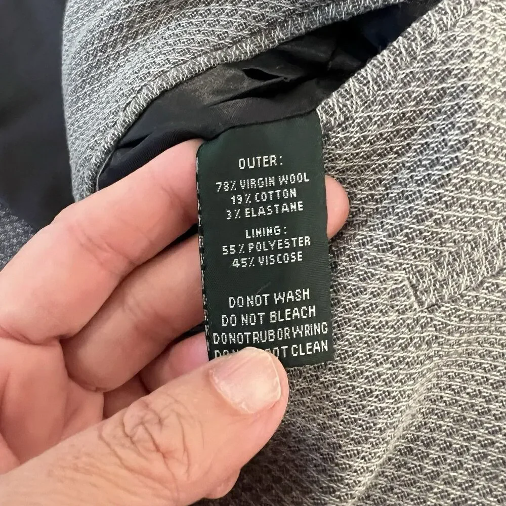 Rodd & Gunn Glovers Sports Fit Jacket Blazer Gray Large Wool